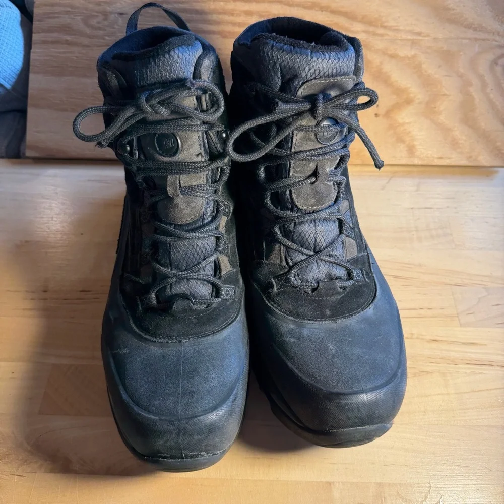 Merrell 13 Ice Jam waterproof Black winter boots hiking work Footwear